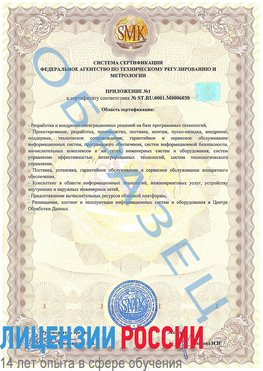 Образец сертификата соответствия (приложение) Шарыпово Сертификат ISO 27001