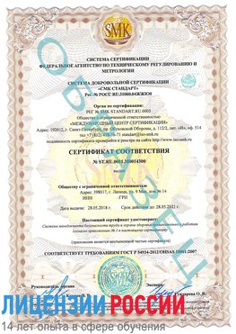 Образец сертификата соответствия Шарыпово Сертификат OHSAS 18001